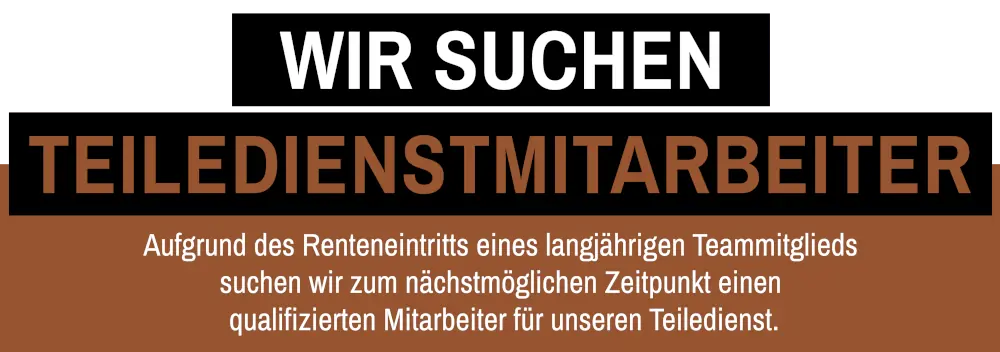 Wir suchen Teiledienstmitarbeiter